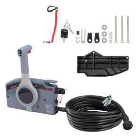Boat Throttle Control, 703-48205-16 Side-Mounted Outboard Remote Control Box for Yamaha 4-Stroke, Marine Throttle Control Box with Power Trim Swi
