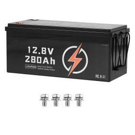 2 Pack 12V 280Ah LiFePO4 Battery, Up to 15000 Cycles, Deep Cycle Lithium Iron Phosphate Battery with Built-in BMS, Low Temp Protection